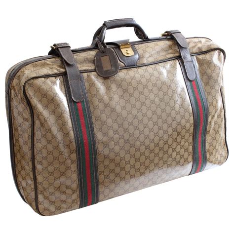 vintage gucci leather suitcase|Gucci luggage vintage.